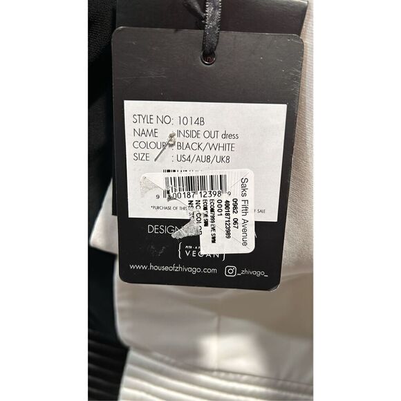 Zhivago Black and White Inside Out Dress Size 4 - Picture 10 of 12